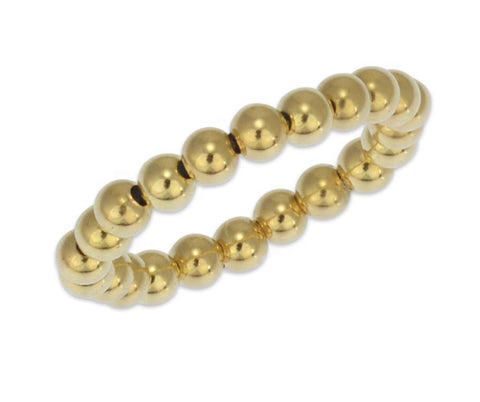 Ball bead ring - gold filled and silver