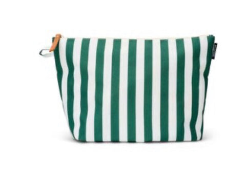 Large green stripe pouch