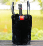 Faux fur wine tote