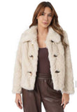 Faux fur cable - leather hook jacket