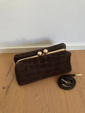 SASHA- Pochette/ clutch suede stampa cocco