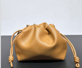 Small cinch leather bag- gold chain strap & leather strap