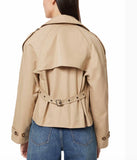Cropped belted trench jacket