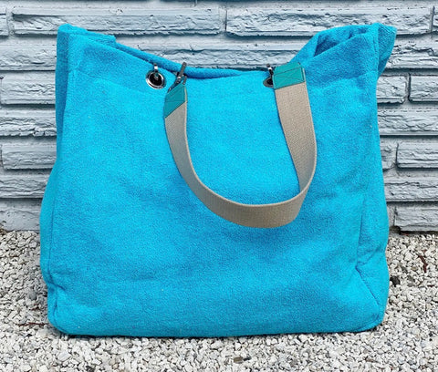 Large Terry solid beach bag