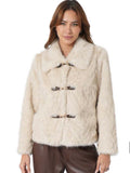 Faux fur cable - leather hook jacket