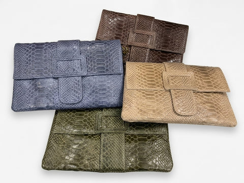 Genuine snake skin clutch