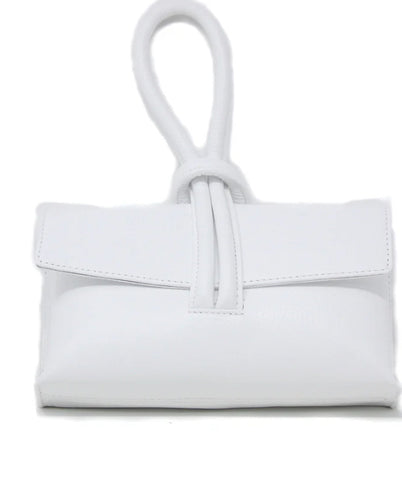 White leather wristlet