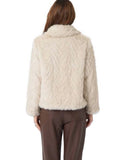 Faux fur cable - leather hook jacket