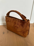 MAJE - fringed suede: Cognac