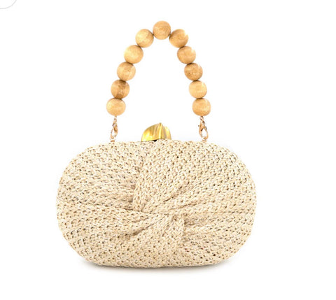 Straw clutch bead strap