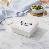 Linen-Feel Cocktail Napkins, Pink Butterfly