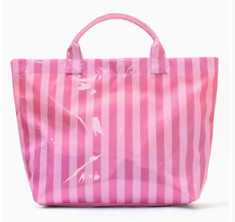 Coated Striped Malibu Tote Bag - 4 colors