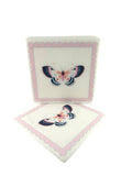 Linen-Feel Cocktail Napkins, Pink Butterfly