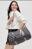 Quilted puffer nylon duffel