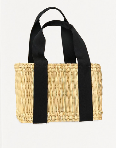 Summer wicker market classic basket with large strapes