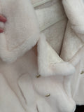 White wool gold button moto jacket
