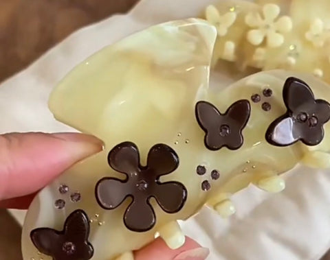 Flower butterfly hair clip