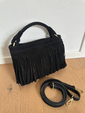 MAJE - fringed suede: Brown