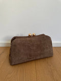 SASHA- Pochette/ clutch suede stampa cocco