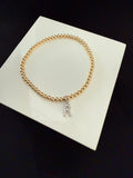Gold filled Dangling Initial Bracelet