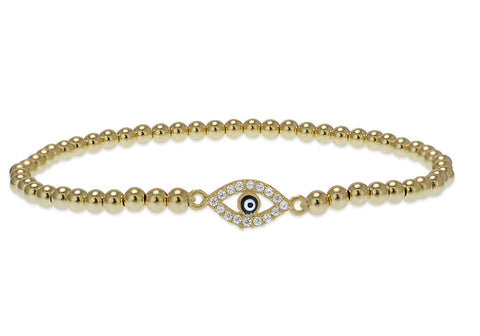 Gold filled bead eye bracelet