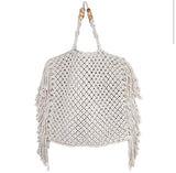 Cotton Macrame Bag with Fringe