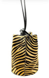 Zebra print cowhide wristlet by Volta