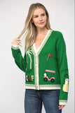GOLF EMBROIDERED PATCH CARDIGAN