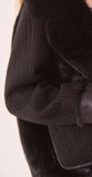 Black faux fur and cable jacket