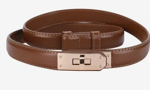 Lock leather belt - adjustable size small