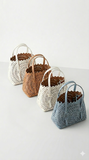 Laser cut leather bag - small
