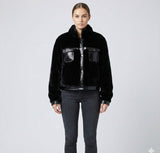 Faux fur jacket croc pocket  - medium