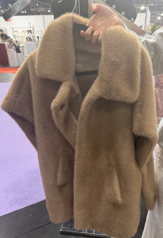 Faux fur cape jacket