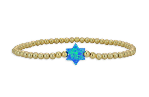 Opal Star of David gold filled bracelet