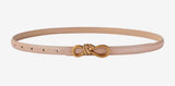 Brushed Gold Knot thin leather belt