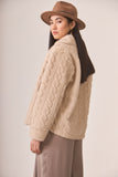 Oat faux fur cable jacket