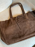 Genuine suede tote