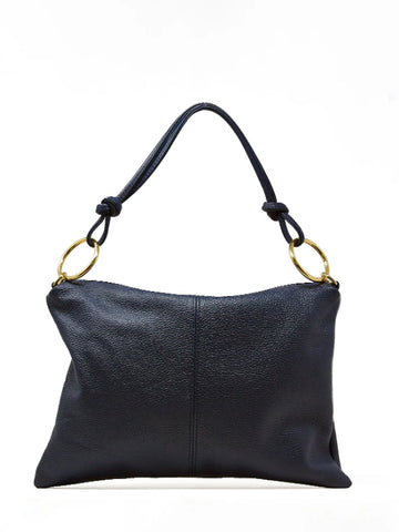 Leather gold ring handbag