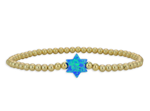 Opal Star of David gold filled bracelet