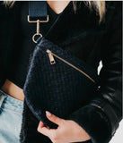 Faux suede woven sling