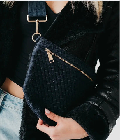 Faux suede woven sling