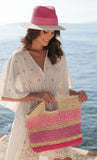 Pink straw tote