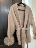 Wool Fox Fur -one size shawl wrap jacket