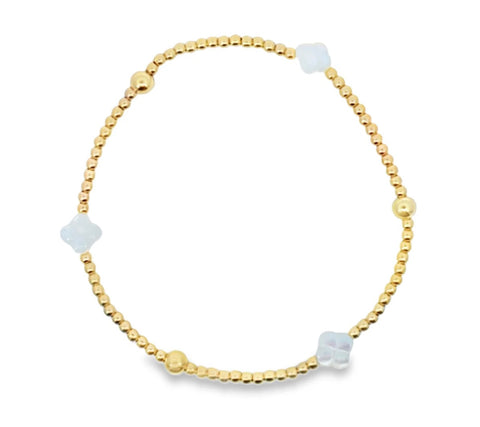 Mop dainty flower bracelet  - gold filled