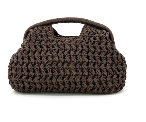 Chocolate large straw clutch