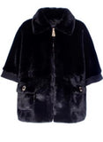 Faux fur broach jacket vest