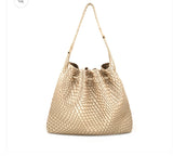 Woven vegan shoulder bag