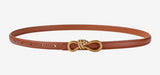 Brushed Gold Knot thin leather belt