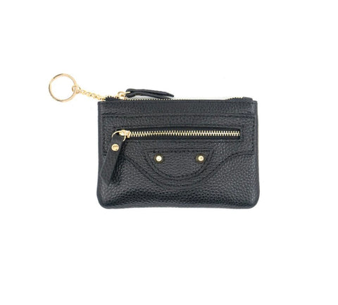Black Leather key fob wallet