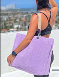 Large Terry solid beach bag